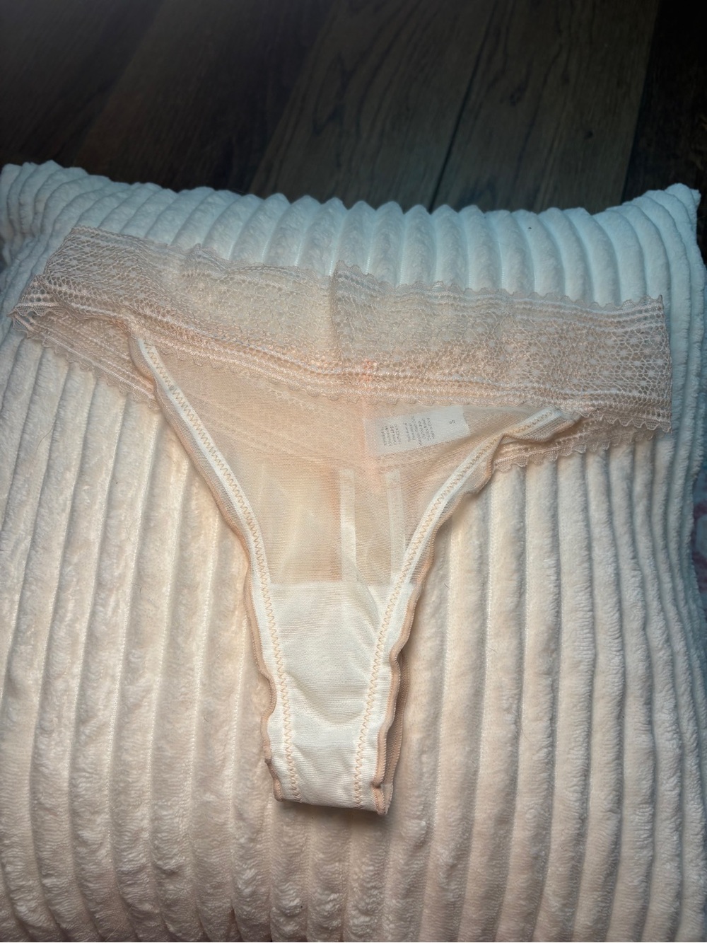 Victoria's Secret Light Peach Lace Thong